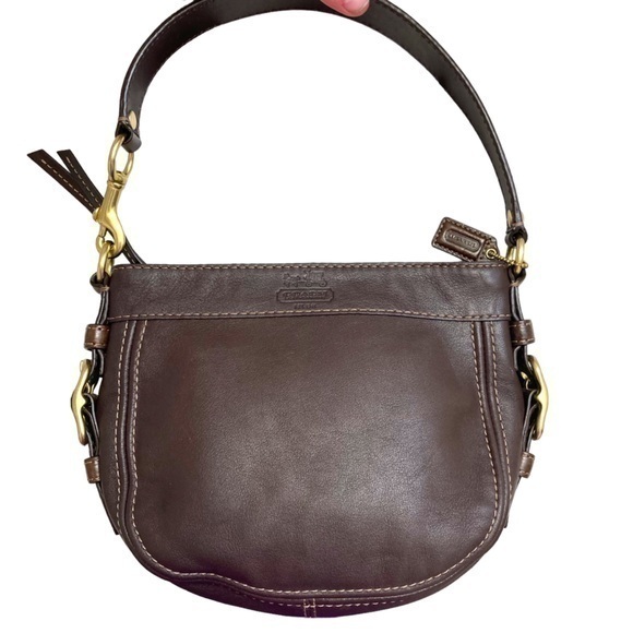 Coach brown leather mini hobo bag legacy Zoe 41864 - Picture 1 of 15